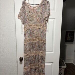 Soft Surroundings Multicolor Lace Maxi Dress